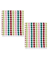 Nicole Miller Jolly Dot 2-Pack Cotton Hand Towel Set, 28" x 16"