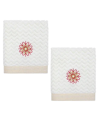 Nicole Miller Luxe Flake 2-Pack Cotton Hand Towel Set, 28" x 16"