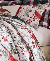 Greenland Home Cardinal Plaid Holiday 3-Pc. Quilt Set