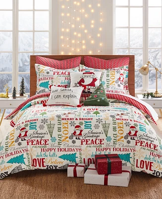 Levtex Merry Bright Santa Claus Lane Reversible 2-Pc. Comforter Set, Twin/Twin Xl