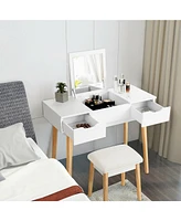 Sugift Makeup Vanity Table Set with Flip Top Mirror and 2 Drawers