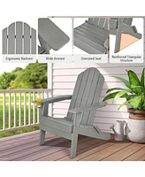 Sugift Foldable Weather Resistant Patio Chair with Built-in Cup Holder