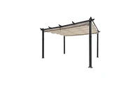 Slickblue 13 x 10 Ft Outdoor Patio Retractable Pergola with Canopy, Sun Shelter for Gardens, Terraces, and Backyard