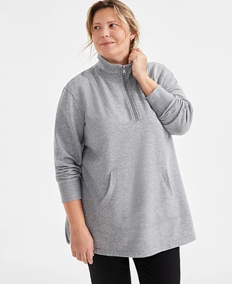 Style & Co Plus Size Quarter-Zip Top, Exclusively at Macy's
