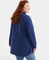 Style & Co Plus Quarter-Zip Top, Exclusively at Macy's