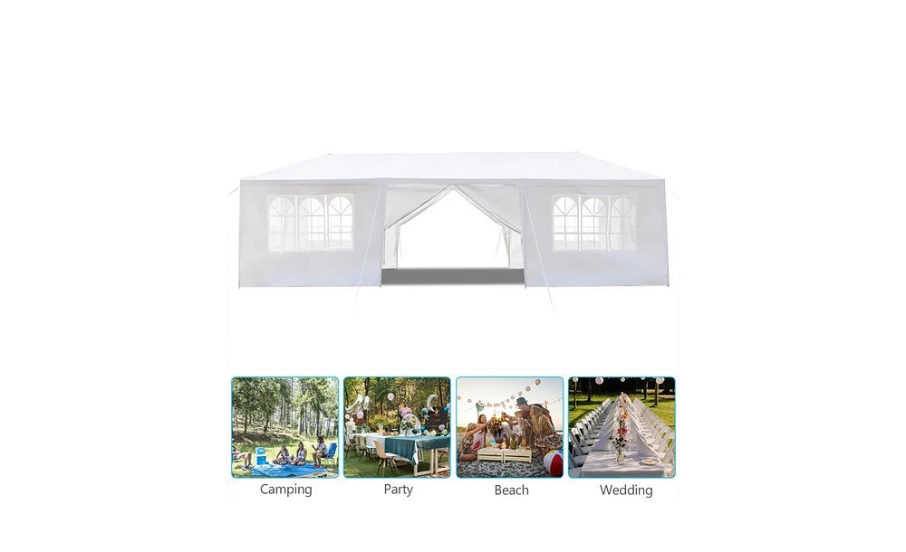Slickblue 10'x30' Outdoor Party Tent with 8 Removable Sidewalls – Waterproof Canopy for Patio, Wedding Gazebo, and Outdoor