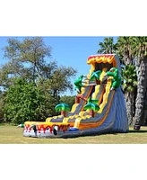 JumpOrange 25 T-Rex Commercial Grade Water Slide with Splash Pool for Kids and Adults (with Blower), Outdoor Indoor, Wet Dry Use, Tall Inflatable