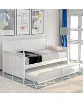 Twin Size Wood Daybed with Twin Trundle for Space-Saving Sleep Solutions