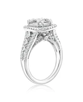 Suzy Levian Sterling Silver White Cubic Zirconia Center Stone Ring