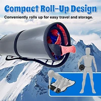 Rydr 36" Single Rider Snow Sled, Roll Up Winter Mat with Waterproof Canvas Top