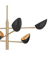 Possini Euro Design Possini Euro Atherton 42 1/2"W Warm Gold Black 5-Light Sputnik Pendant