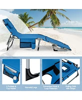 Sugift 5-position Outdoor Folding Chaise Lounge Chair