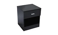 Slickblue 1-Drawer Metal Handle Bedside Cabinet Nightstand for Bedroom Storage