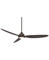 Casa Vieja 60" Revere Mid Century Modern Indoor Outdoor Ceiling Fan 3 Blade Customize Led Remote Control Emperial Bronze Finish Blades Bedroom Patio L