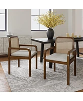Javier Modern Ratten Dining Chair with Removable Seat Cushions