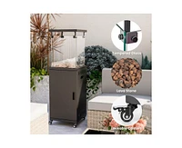 50000-btu Black Steel Floorstanding Propane Patio Heater with Wheels