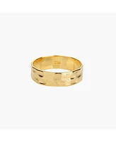 Bearfruit Jewelry Sterling Silver 18k Gold Plated Fiona Thin Hammered Band Ring Size 6