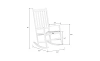 Slickblue Square Wooden Rocking Chair in Original Finish, Classic Design for Comfortable Indoor Seating