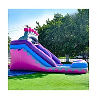 JumpOrange Commercial Grade Inflatable Princess Tiara Xtreme Party Water Slide with Air Blower ,Pvc Vinyl , Outdoor Play, Kids Party