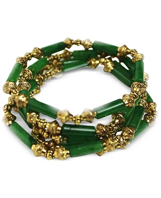 Michael Gabriel Designs Gold-tone Dynasty Bracelet Stretchy Bracelet