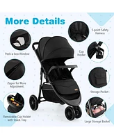 Costway Baby Baby Jogging Stroller Jogger Travel System w/Adjustable Canopy for Newborn