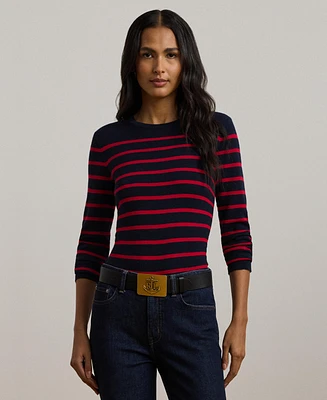 Lauren Ralph Women's Striped Cotton-Blend Sweater