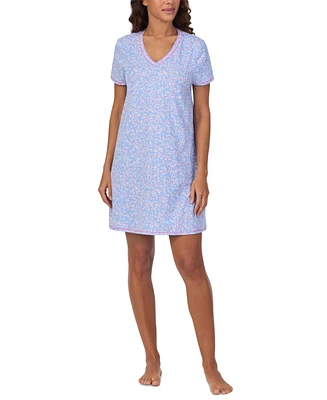 Cuddl Duds Women's Printed Short-Sleeve Sleepshirt