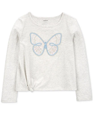 Carter's Little & Big Girls Cotton Butterfly Ruffled Long-Sleeve T-Shirt