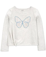 Carter's Little & Big Girls Cotton Butterfly Ruffled Long-Sleeve T-Shirt