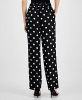 Anne Klein Women's Polka-Dot Belted Pants