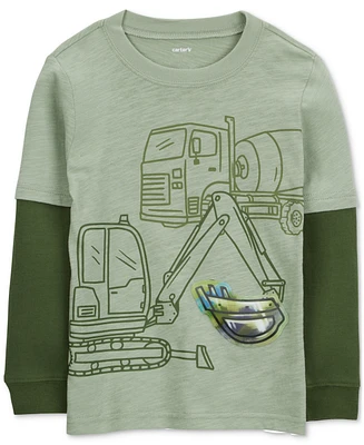 Carter's Toddler Boys Construction Graphic Layered-Look T-Shirt