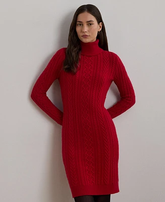 Lauren Ralph Women's Wool-Cashmere Turtleneck Sweater Dress