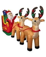 Northlight 8' Inflatable Santa's Sleigh and Reindeer Outdoor Christmas Decoration