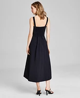 And Now This Women's Square-Neck Nylon Midi Dress, Exclusively at Macy's