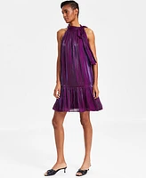 Anne Klein Women's Tiered Bow-Neck Dress