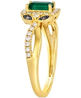 Le Vian Emerald (1/3 ct. t.w.), Nude Diamond (1/4 ct. t.w.) & Chocolate Diamond Accent Ring in 14k Honey Gold