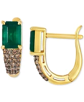 Le Vian New Emerald (1-2/5 ct. t.w.) & Chocolate Diamond (1/4 ct. t.w.) Leverback Earrings in 14k Gold