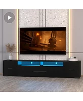 Slickblue Modern Tv Console with Storage, App Control Led Stand, Rgb Lighting, 31 Modes for 80'' TVs