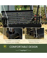 Slickblue 2-Seater Outdoor Patio Swing Chair with Cup Holders