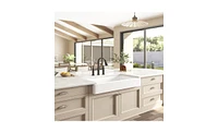 Slickblue Farmhouse Apron-Front White Ceramic Kitchen Sink for Stylish Culinary Spaces