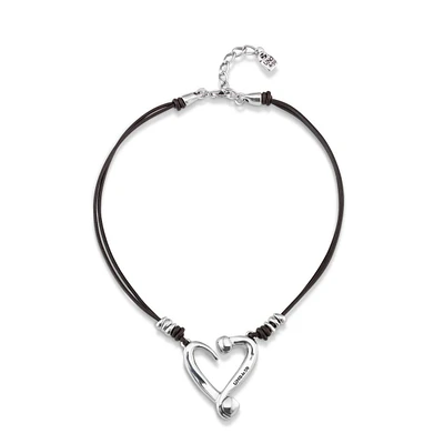 UNOde50 Sterling Silver-Plated Metal Alloy and Medium Heart Necklace