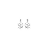 UNOde50 Sterling Silver Metal Clad and Cultivated Pearl Earring