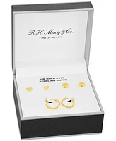 Macy's 3-Pc. Set Loveknot Stud & Twisted Hoop Earrings 18K Gold Over Sterling Silver or