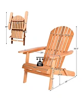 Vebreda Eucalyptus Chair Foldable Outdoor Wood Lounger Chair