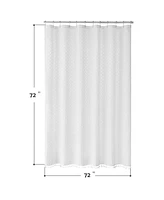 Awesome Home Waterproof Geometric Polyester Shower Curtain with Tassels, White, 72"X72"