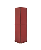 Slickblue 6-Shelf Corner Curio Display Cabinet with Lights and Mirrors