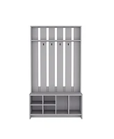 Norton Hall Tree with 7 Shelves, Smokey Gray