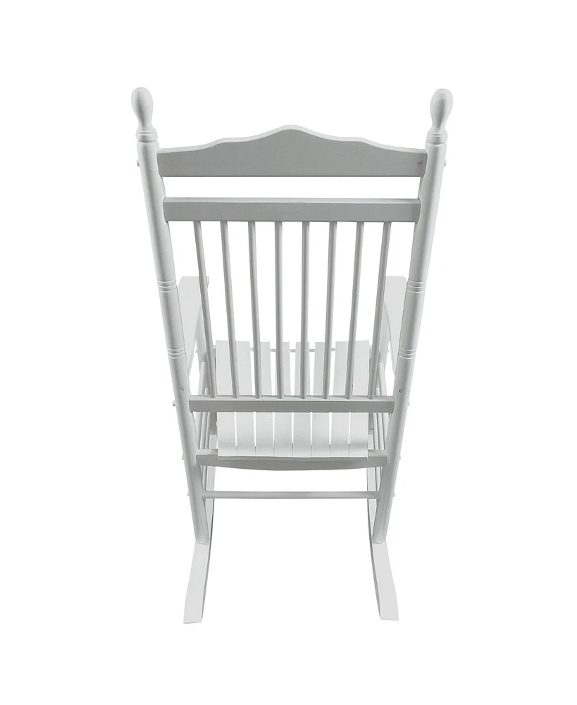 Slickblue White Adult Rocking Chair for Balcony or Porch, Stylish Outdoor Seating for Relaxation