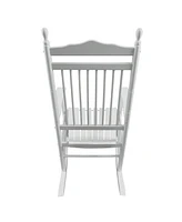 Slickblue White Adult Rocking Chair for Balcony or Porch, Stylish Outdoor Seating for Relaxation