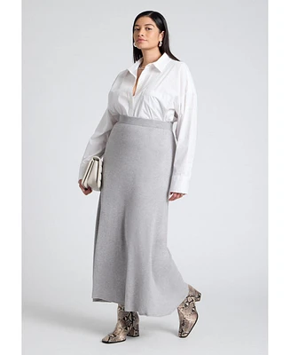 Eloquii Plus Flared Sweater Maxi Skirt